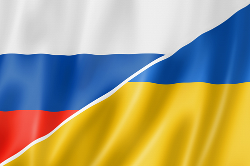 Ukraine Russia Flags